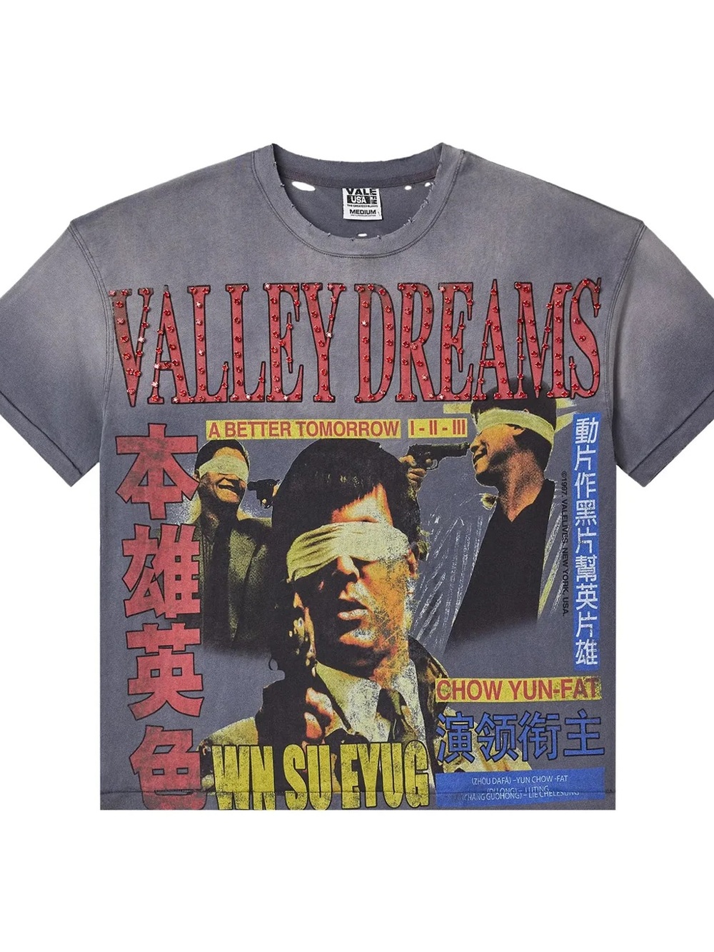 VALE FOREVER ROBBER BLING TEE GREY SIZE MEDIUM